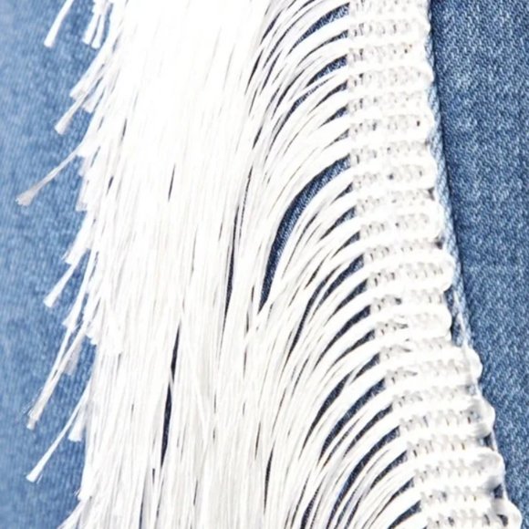 NWT AP Blue by Aphrodite Jeans with White Fringe Size 1X - Picture 7 of 12